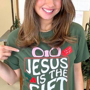 Green 'Jesus is the Gift' T-Shirt